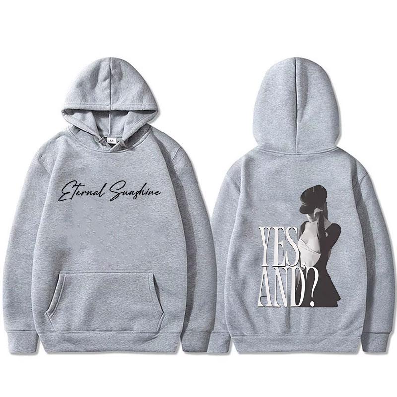 Худи с графическим принтом Ariana Grande Yes и Double Sided Унисекс Повседневная Мода Свободный Свитшот Мужской Женский Хип-Хоп Рок Худи