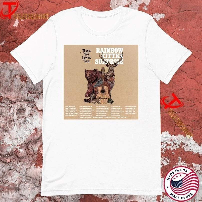 Rainbow Kitten Surprise Thanks For Coming Tour 2025 Bear Deer Guitar T-Shirt Unisex T-Shirt