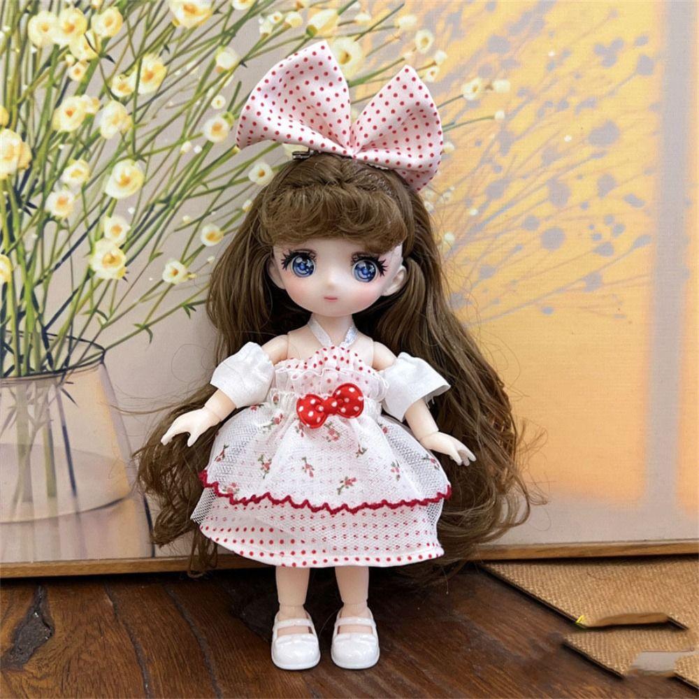 Ball Jointed Body 16cm Doll Clothes Set Movable Joint Chinese Style Skirt  Babies