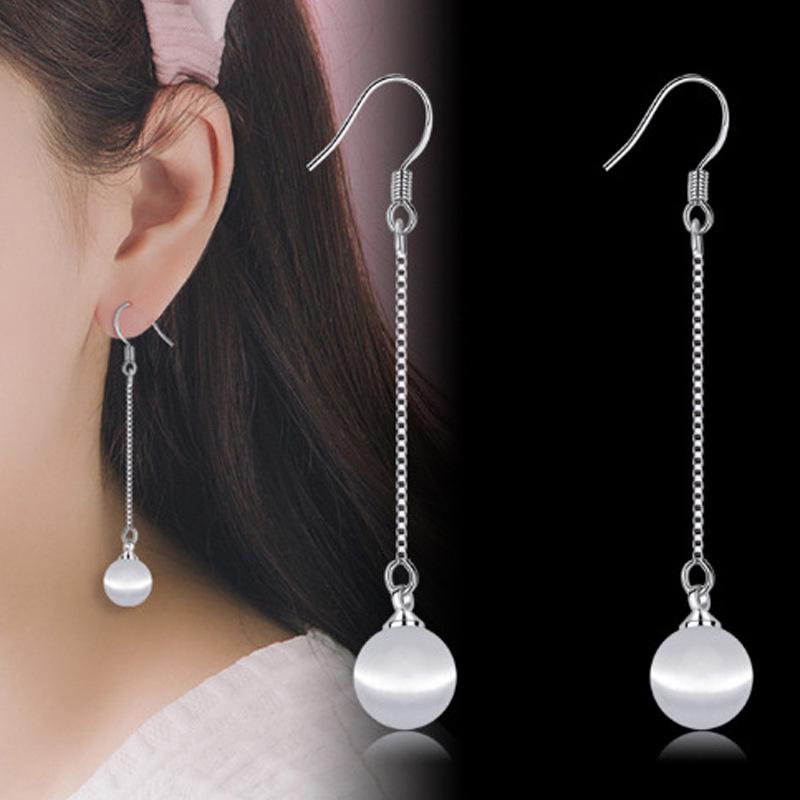 Summer 2024 Green Agate & Yellow Cat's Eye Stone Pink Gem Earrings for Women