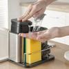 Kitchen Soap Dispenser Rustproof Drainer Rack Sponge Holder Stainless Steel Soap Dispenser 3-in-1 Sink Organizer Tray
