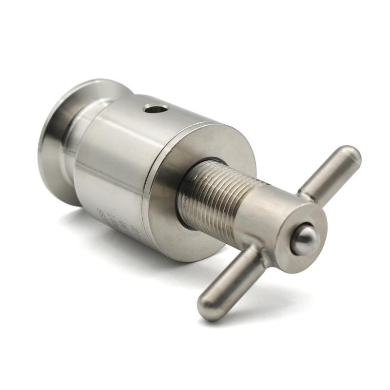 SUS 304 Sanitary Class adjustable Pressure relief valve 0.5-5 bar, 1.5 "three-clip OD 50.5mm safety exhaust valve