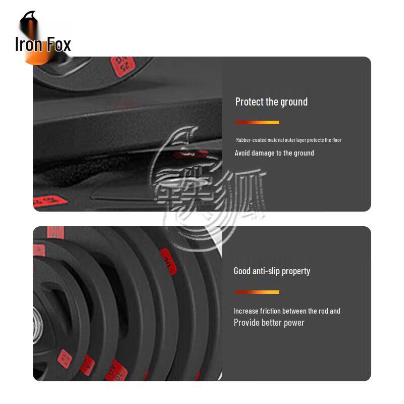 Чугунная гиревая плита с резиновым покрытием Iron Fox