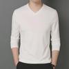 2023 Men's Slim Fit V-Neck Long-Sleeved T-Shirt for Spring and Autumn