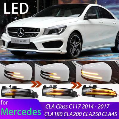 Для Mercedes Benz CLA Class C117 2014-2017 CLA180 динамический светодиодный поворотник, боковое зеркало, указатель поворота, лампа, автомобильные аксессуары