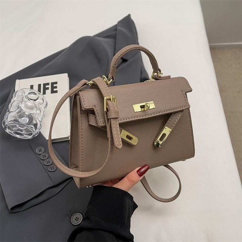 New Fashionable Solid Color Cross Pattern Portable Shoulder Oblique Span Trendy Women's Bag