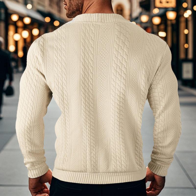 Повседневный V-образный вырез с длинным рукавом вязаный кардиган мужской винтажный жаккардовый однотонный тонкий свитер пальто осенняя мода застегивающееся на пуговицы трикотажное пальто