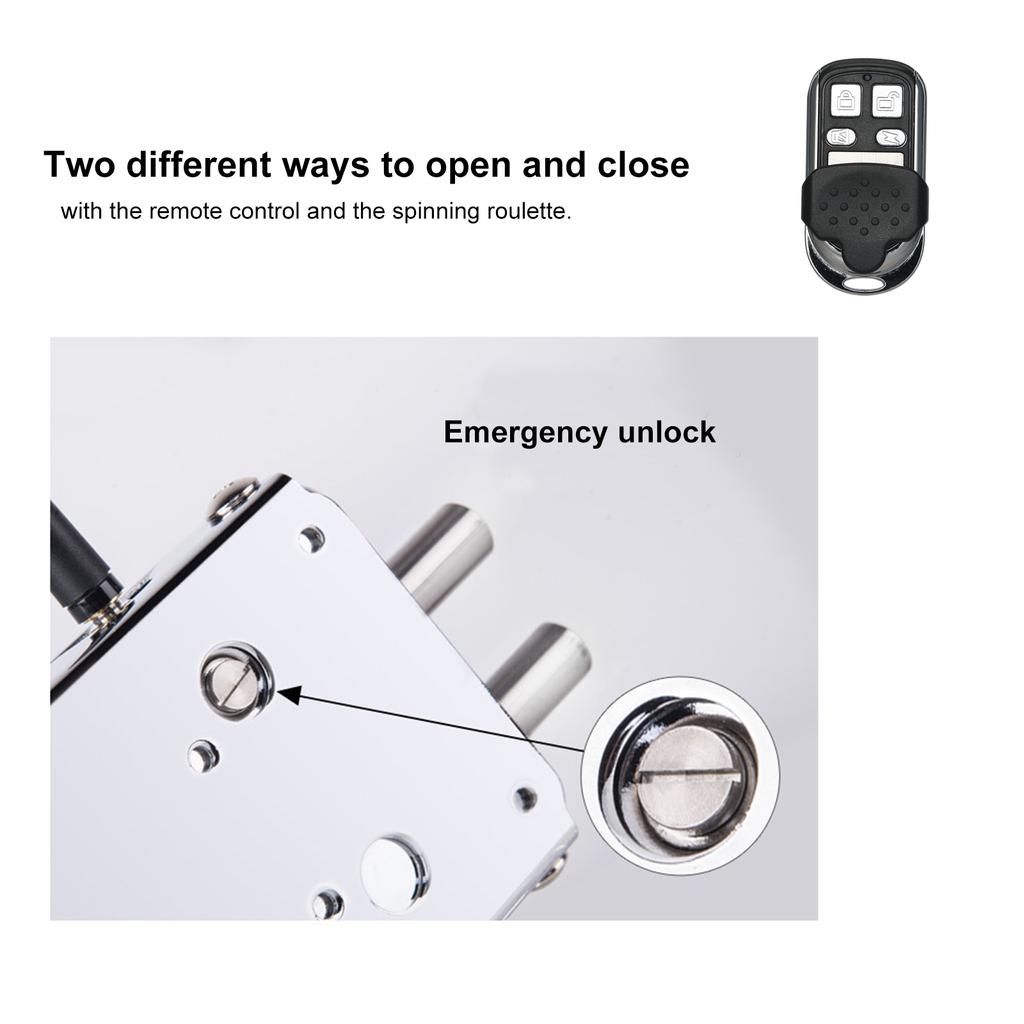 Home Door Lock Kit Remote Control Keyless Entry Electronic Lock Silent Version Smart Wireless