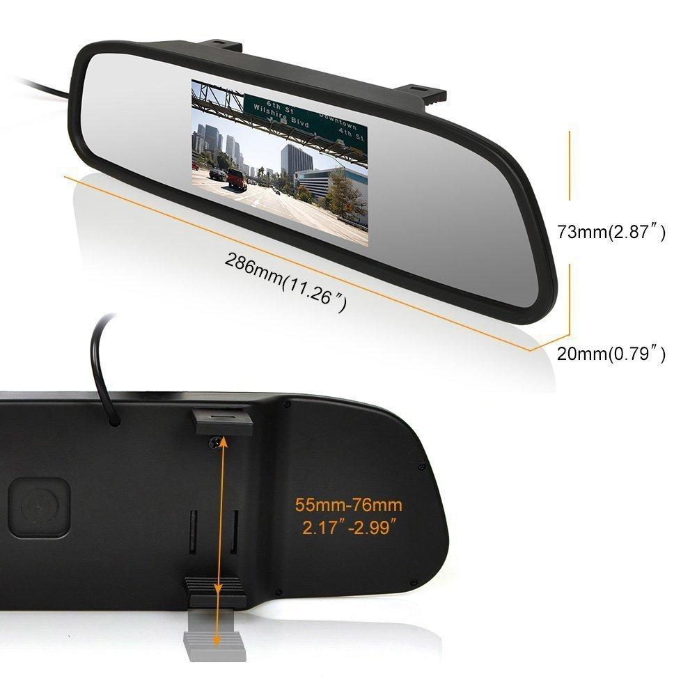 ORIGIN Rearview Mirror Monitor Inch Mirror Monitor 12V 24V Video Input Backup Camera Linked 4.3 2-way ORG-403C