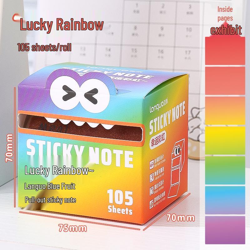 Синие фруктовые перламутровые градиентные липкие заметки - Клейкие блокноты для заметок для студентов