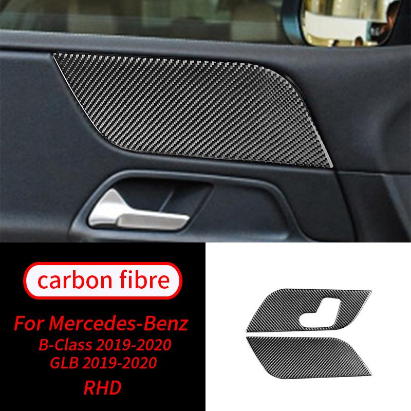 Для Mercedes Benz B Class W247-настоящее углеродное волокно, декоративная наклейка на панель передней двери автомобиля, салон автомобиля