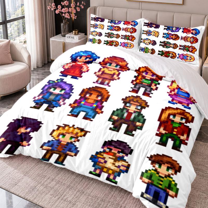 Stardew Valley 3Pcs Bedding Set Duvet Cover With Two Pillowcases For Bedroom Home Decoration