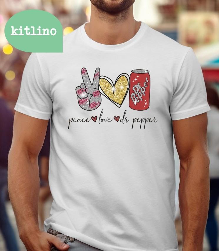 Мир Любовь Dr Pepper Газировка F53277 Унисекс Футболка