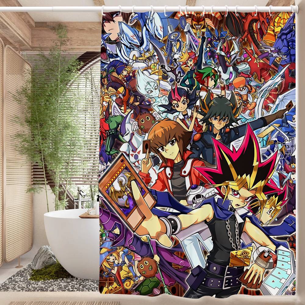 Amine Yu Gi Oh Retro Shower Curtain Summer Beach Bathroom Decorative Shower Curtain, Waterproof