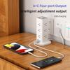 Household USB Charging Vertical Socket Multi Port Main Control Switch Type-C Tower Office Overload Power Strip