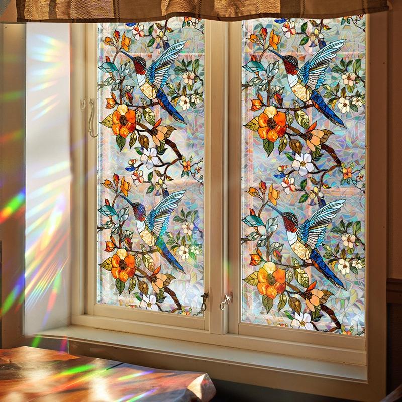 Stained Glass Window Film Window Privacy Film Daisy Window Sticker Vinyl Glass Window Films Home Aesthetic Decor Room Decor