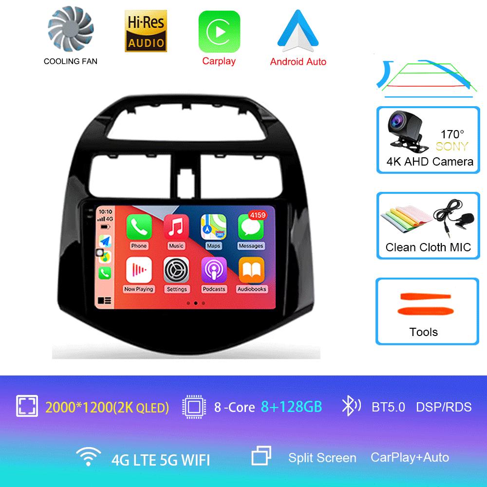 Автомобильный радиоприемник Android 14 Carplay Auto Multimedia Player для Chevrolet Spark Beat Matiz Creative 2009 - 2016 E53 X5 M5 2din Stereo