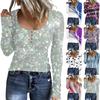 Женский модный повседневный свитер с длинными рукавами и воротником-стойкой с принтом на пуговицах
