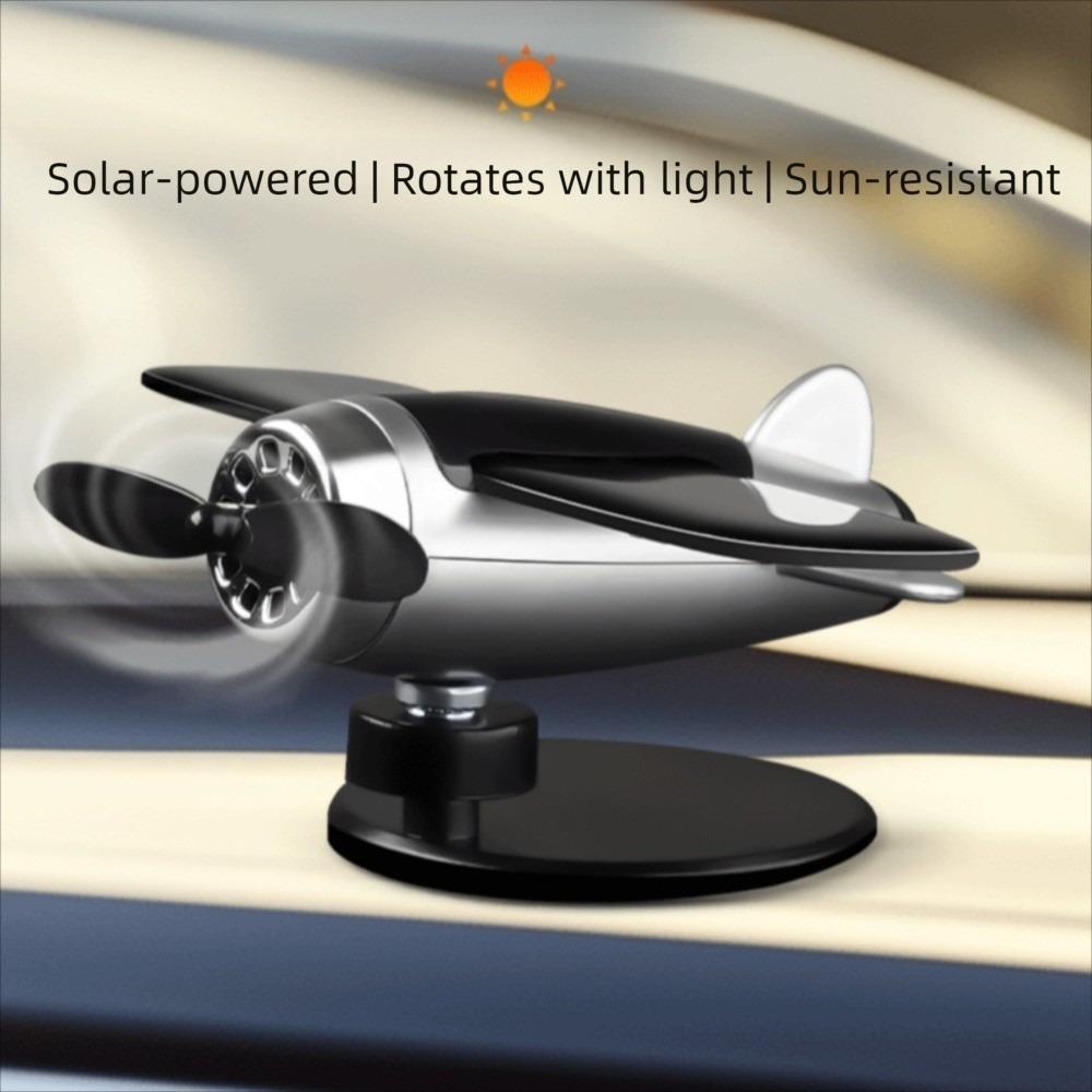 360° Rotary Car Center Console Decorations Solar Powered Aircraft Ornaments  Car Enthusiast
