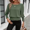 Loose Plus Size Round Neck Solid Color Nine Point Sleeves Women's Blouses & Shirts