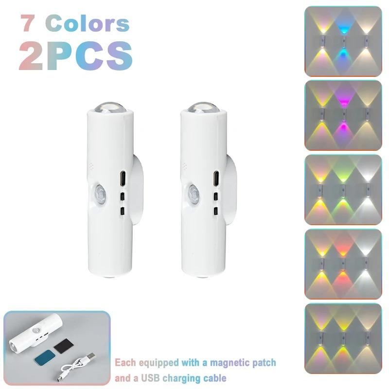 1/2/3 ШТ Умный RGB Градиентный Ночник Магнитный Датчик Движения Перезаряжаемая Настенная Лампа для Спальни Ванной Комнаты Шкафа Сада Домашний Декор