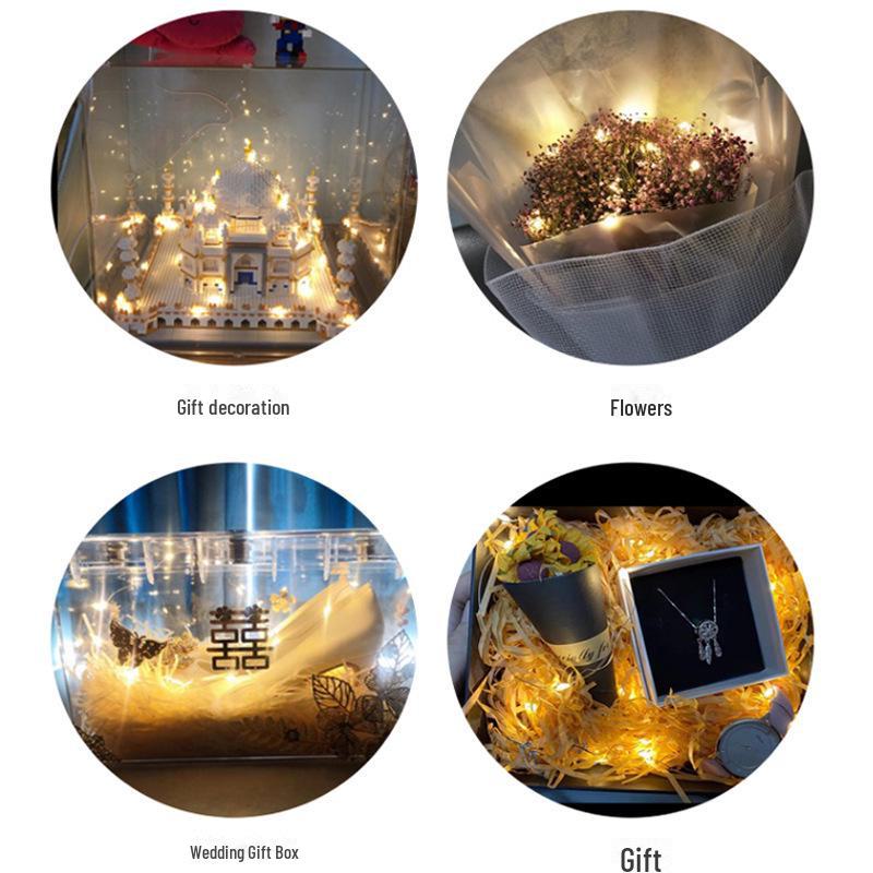 Светодиодная медная проволока гирлянда для цветочного букета, подарочная коробка