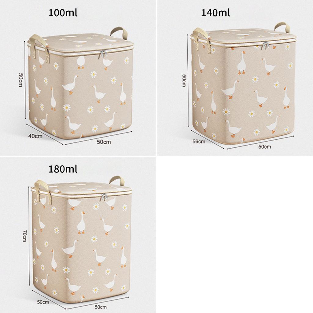 Large Capacity Storage Bag For Blankets Clothes Non Woven Fabric Foldable Seasonal Clothing Organizer With Handles