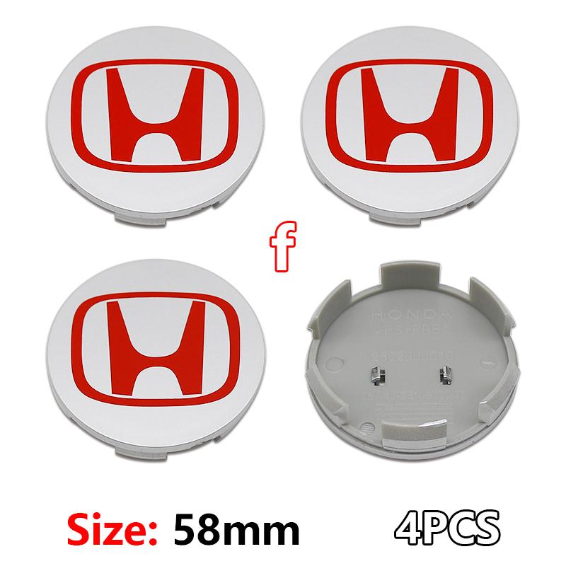 4Pcs ABS 58mm 69mm Car Wheel Center Hub Center Cap Rim Hub Dustproof Cover Emblemem For Honda Accord CRV XRV Civic Odyssey Acces aju256