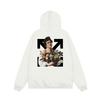 Unisex Oversized Hooded Sweatshirt With Arrow Print Casual Long Sleeve Pullover Teens Adults