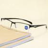 Half Frame Eyeglasses Anti Blue Light Metal Black Reading Glasses for Men Fashionable Business Computer Classic Reading Glasses