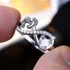 Модное кольцо с белым камнем и когтями в форме сердца, милые бесконечные кольца для ног и лап любви для мамы, ювелирные изделия на день матери, подарки