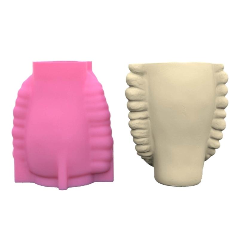 Unique Plant Flower Pot Mould Uncle Face Silicone Mold Succulent Planter Epoxy Resin Mold Garden Figurines Outdoor