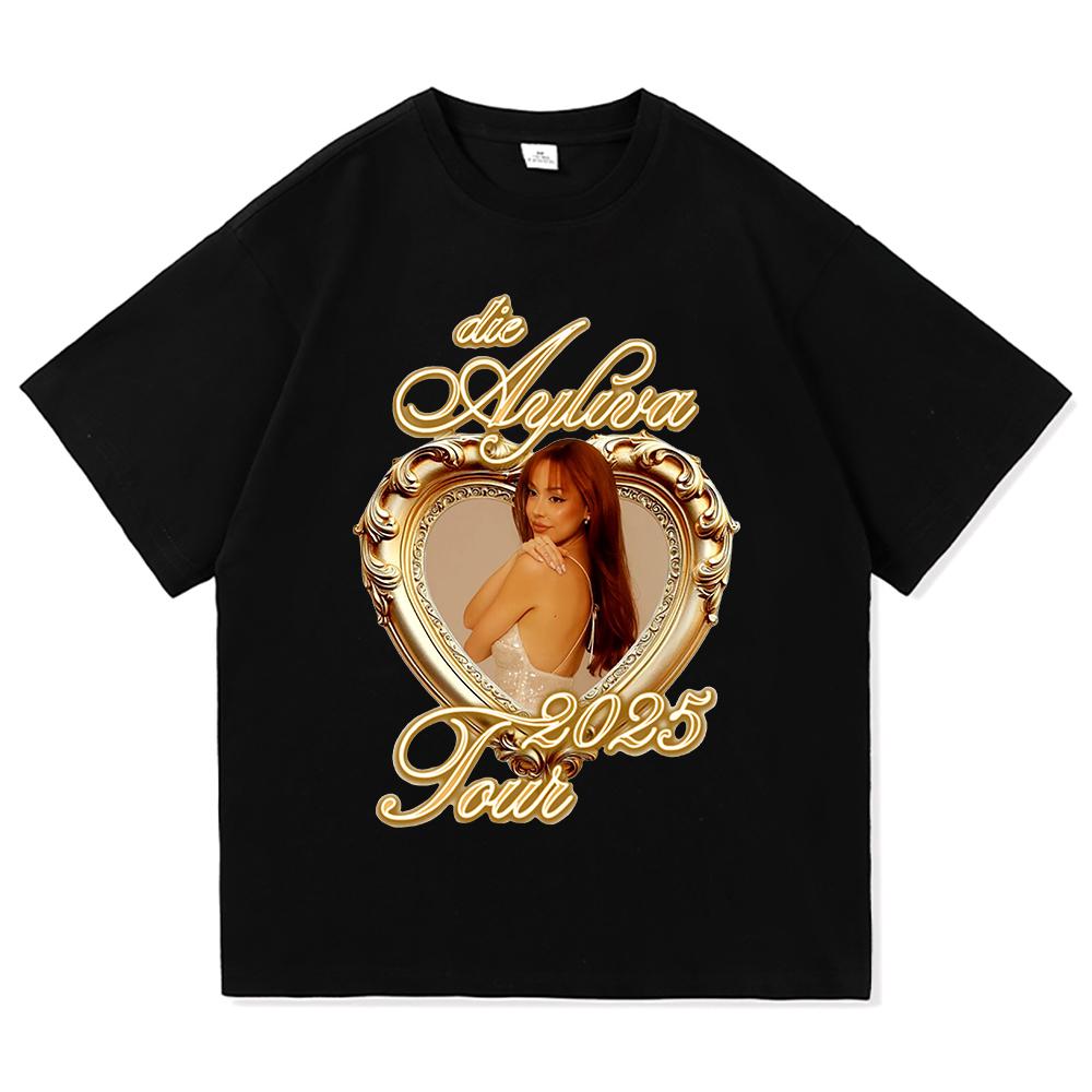 Футболка Ayliva Tour 2025 Летняя мода Мужская/Женская Харадзюку Графическая Ретро Футболка Высокое качество Повседневная Винтажная Хлопковая Футболка