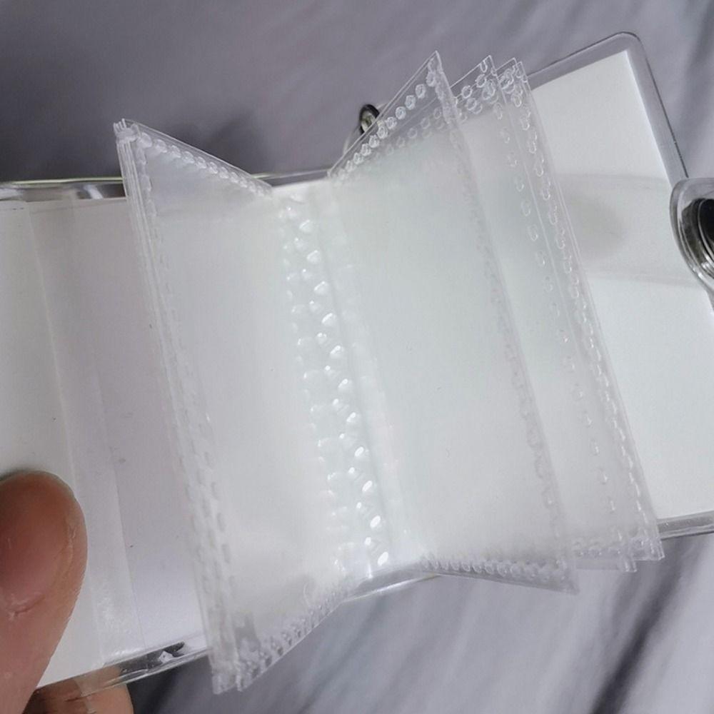 3PCS PVC Mini Photo Albums 2 Inches Photo Storage Key Chain For Photos Cards