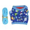 Cat Vest Harnesses and Leash Cartoon Dinosaur Pattern Breathable Cat Walking Vest with Strips for Small Animals S