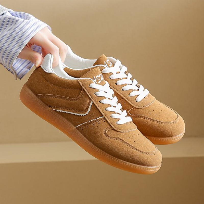 Осенние новые туфли на плоской подошве, женская мода, круглая замшевая передняя часть, шнуровка, мягкая подошва, удобная спортивная обувь