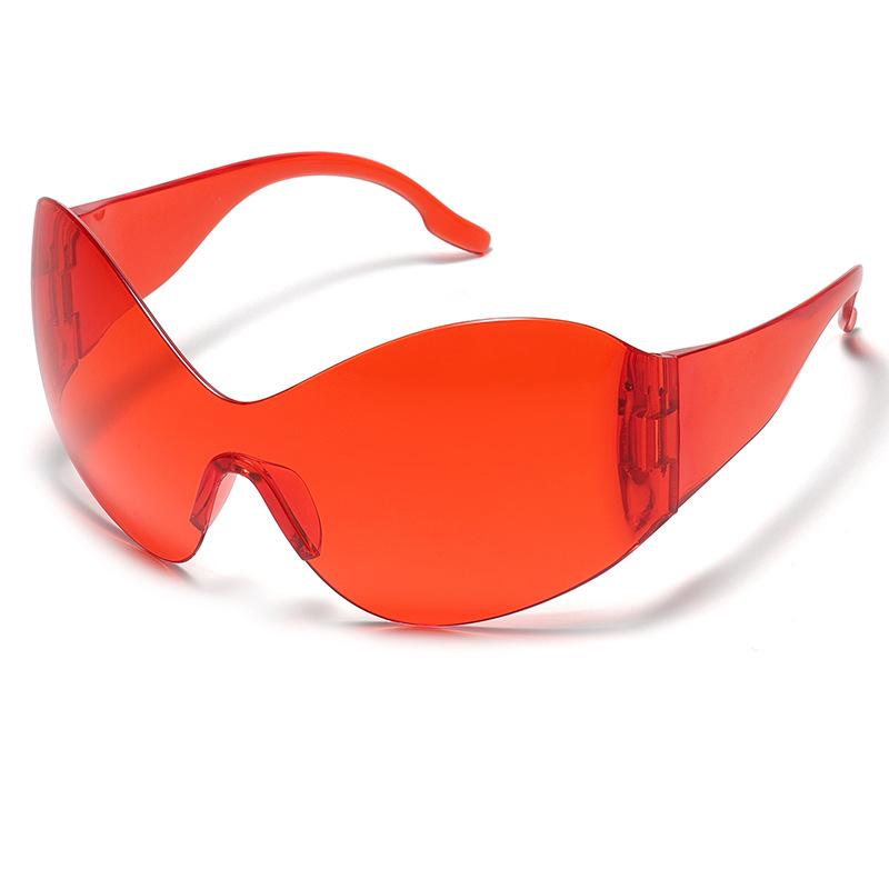 Европейские и американские новые солнцезащитные очки для горячих девушек, футуристические цельные солнцезащитные очки в стиле тысячелетия, солнцезащитные очки без оправы