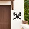 1 шт. Металлический знак «Олень с черепом и пистолетом» — стильный декор для мужской пещеры и гаража, охотничья тематика, металлическое искусство, идеальный подарок для него