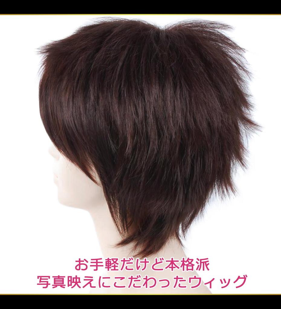 CaseEden Cosplay Wig Premium Cool Short Hair Dark Brown 6048