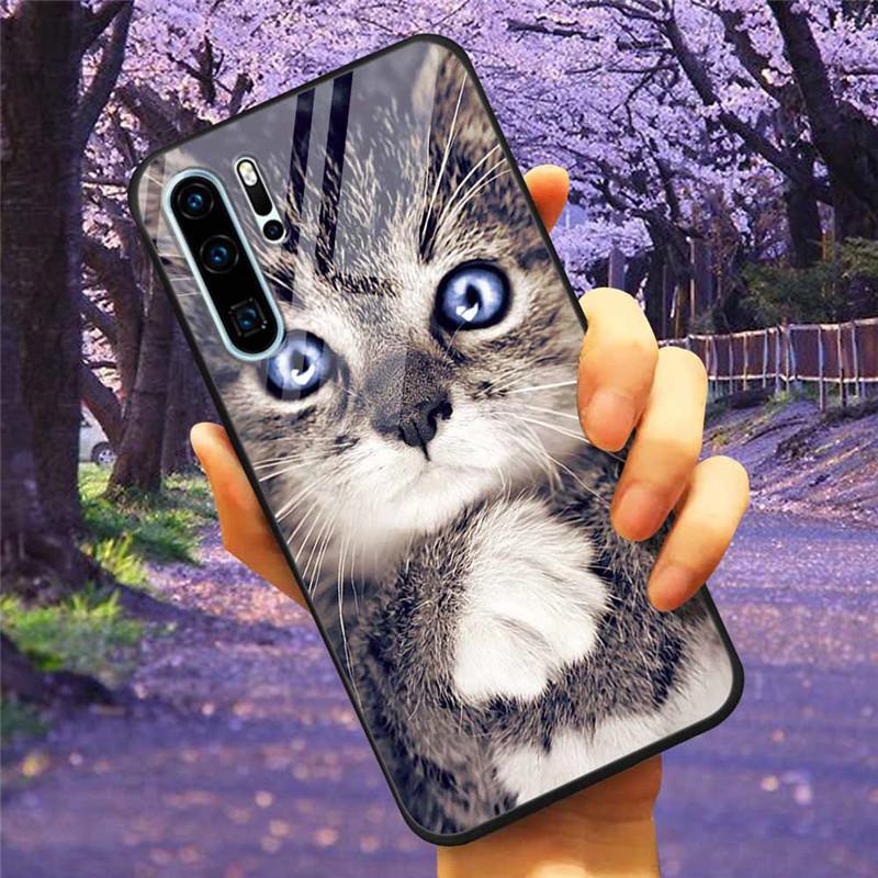 Чехол для телефона Huawei P30 Pro Lite Чехол Закаленное стекло Космический Волк Лев Funda для HUAWEI P30 Lite Роскошные чехлы P30Pro P 30 Кошка