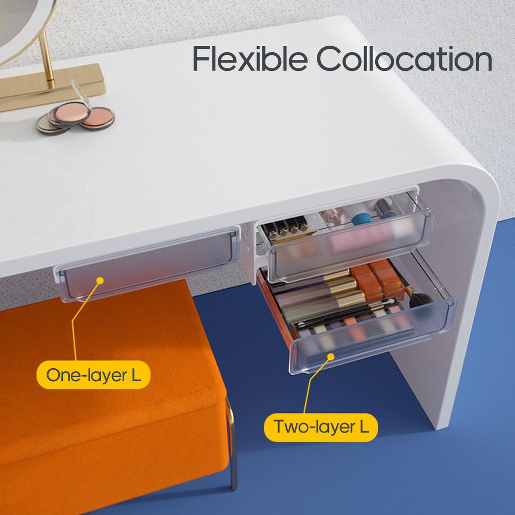 Under Desk Invisible Drawer Stationery Organizer Dormitory Desk Space-saving Storage