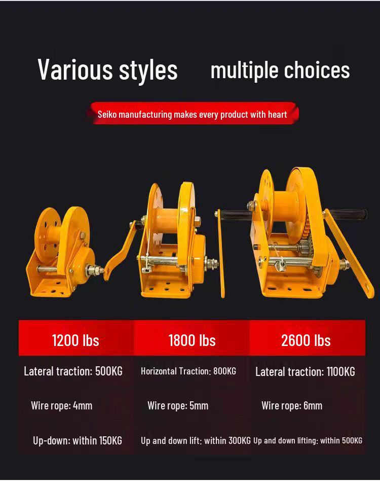 Ручная лебедка с двусторонним самоблокирующимся механизмом: Компактная ручная лебедка и переносной кран