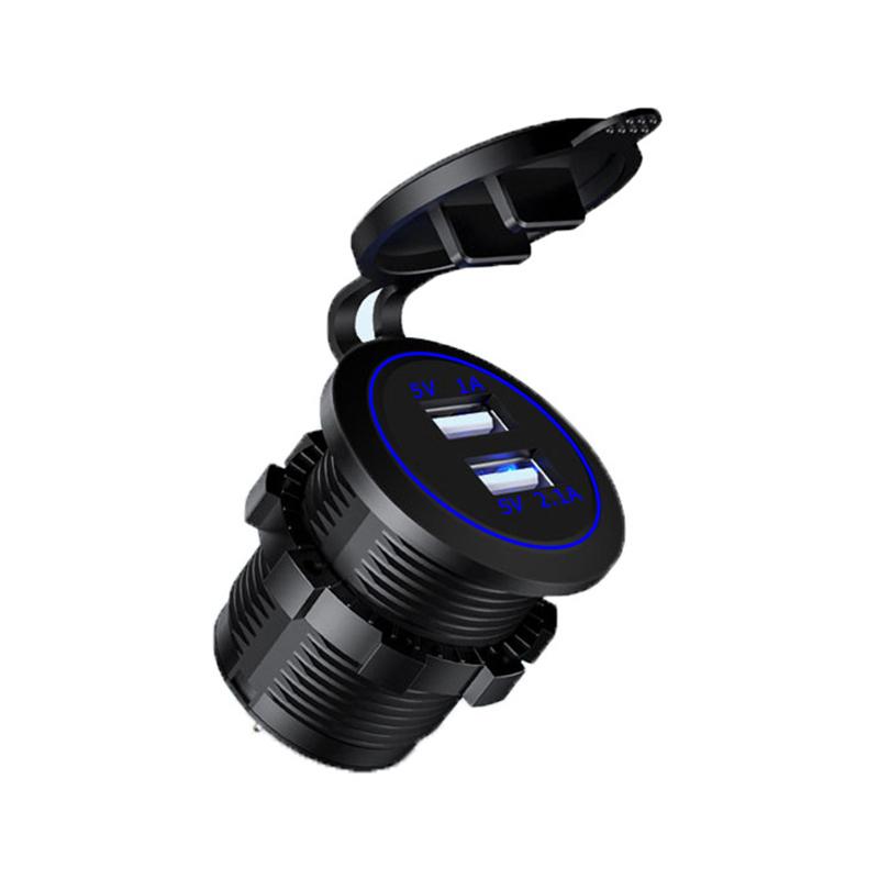 1 шт. 5 В 2,1 А/1 А Автомобильное зарядное устройство Водонепроницаемый порт Розетка Прикуриватель 12 В/24 В Двойная USB-розетка Замена для аксессуара RV Camper