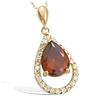[J3526] - Gold Plated 'Celestina' Golden Garnet Pendant - 25x13 Mm