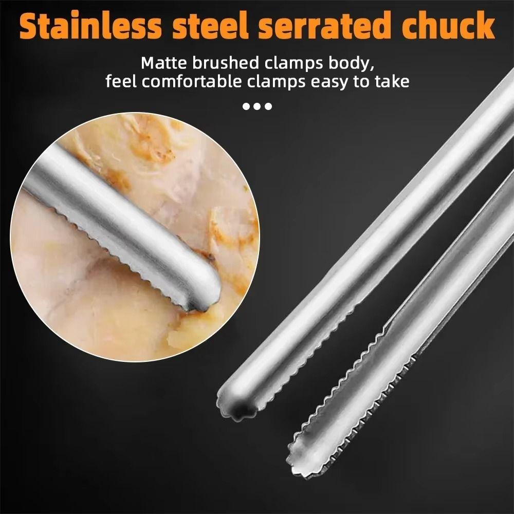 1Pcs Non-Slip Grill Tongs 7/9/12Inch BBQ Steak Clip Durable Food Clip Kitchen Gadgets Accessories
