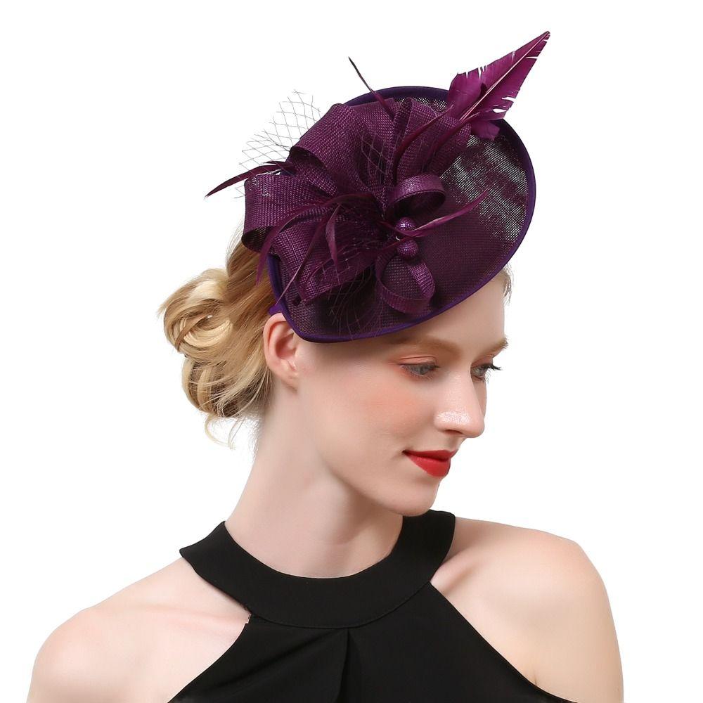 Women Flower Wedding Tea Party Mesh Hair Band Evening Party Fascinator Hat
