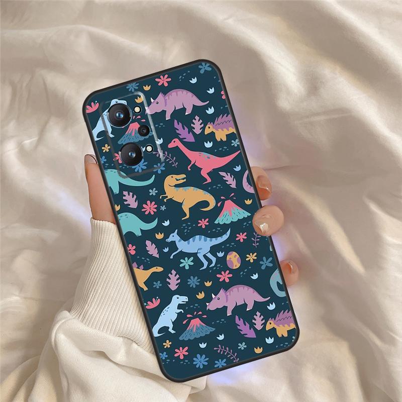 Cute Dinosaur Baby Case For Realme C71 C55 C67 C51 C75 C63 C61 C65 C53 C35 11 12 13 14 Pro Plus GT6 GT7 15 Pro