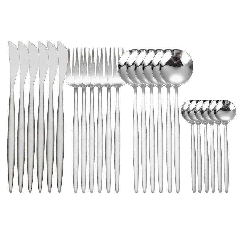 24 шт., черный западный набор столовой посуды, набор столовых приборов из нержавеющей стали, вилка, нож, ложка, набор столовых приборов, набор столовых приборов, набор столовых приборов