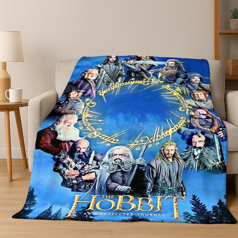 Movie L-Lord of The Rings H-Hobbit Flannel Blanket Soft Warm Blanket Throw Blanket for Bedroom Living Room Bed Picnic Gift Kid