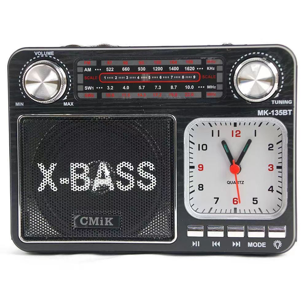Новое портативное радио в стиле ретро с ручной настройкой, подсветкой и часами, USB-интерфейс, Bluetooth-радиоприемник, MP3-плеер